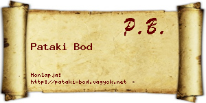 Pataki Bod névjegykártya
